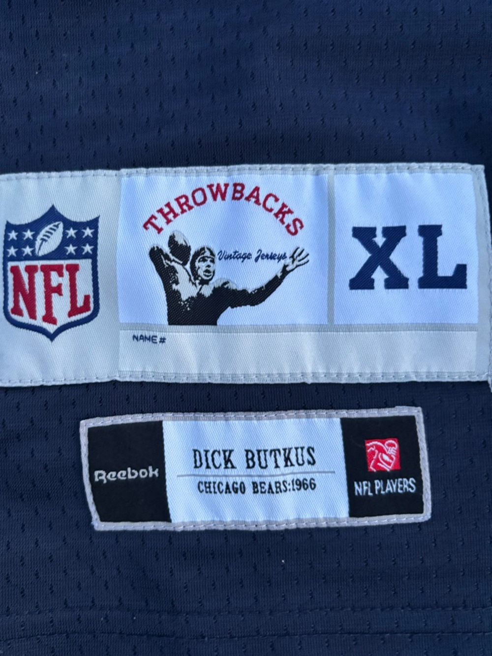 Vintage Reebok Chicago Bears Dick Butkus #51 NFL Jersey Size XL Navy Orange Sewn - Picture 3 of 6